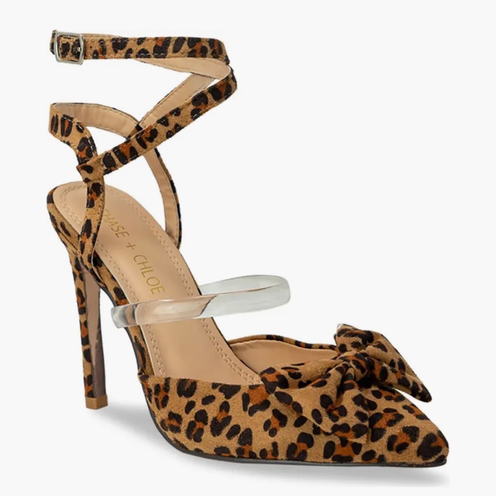 Chase & Chloe Halston Pointed Toe Ankle Strap Pump, Size 8, no box